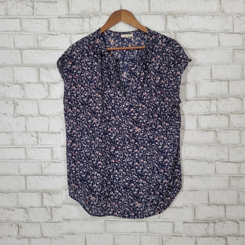 Maurices navy floral blouse